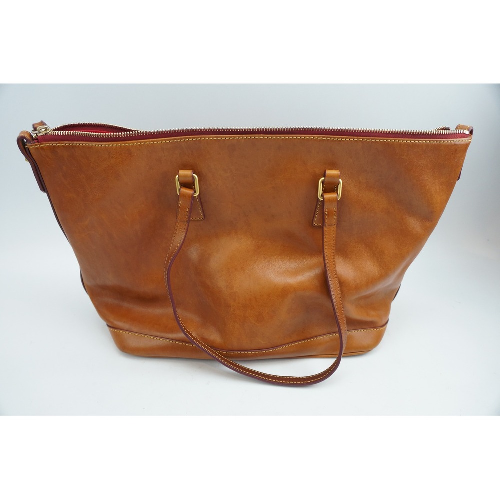 Dooney & Bourke Zip Top Tote Bag Tan Leather With Matching Coin Purse VGC - Picture 6 of 8